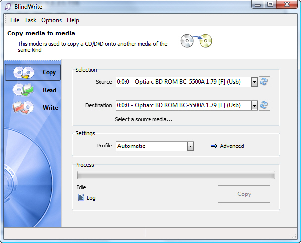 Click to view BlindWrite -  CD and DVD copy 6.3.1.7 screenshot